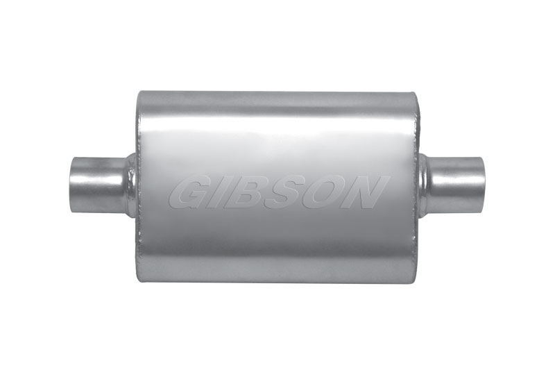 Gibson 55113s | CFT Superflow Center/Center Oval Muffler - 4x9x13in/3in Inlet/3in Outlet - Stainless