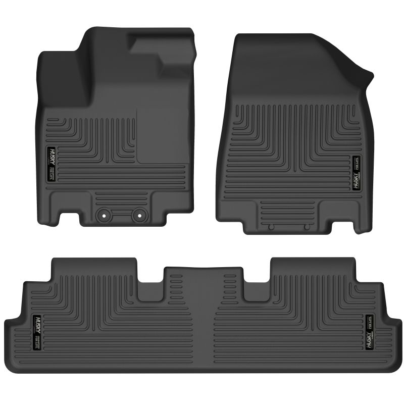 Husky Liners 95701 | 2022 Nissan Pathfinder/Infiniti QX60 Weatherbeater Black Front & 2nd Seat Floor Liners