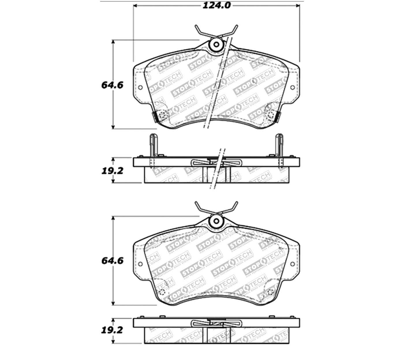 Stoptech 309.08410 | StopTech Sport Brake Pads Chrysler PT Cruiser w/o Turbocharged Cast in Front Caliper, Front; 2004-2004