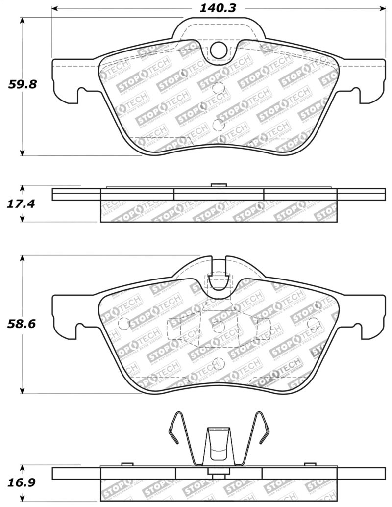 Stoptech 309.09390 | StopTech Sport Brake Pads Mini Cooper S Except JCW Brakes, Front; 2008-2008