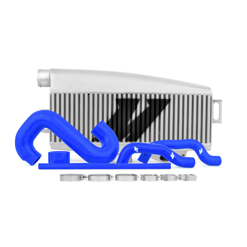 Mishimoto mmtmic-wrx-01slbl | Subaru 02-07 WRX/04-07 STi Top-Mount Intercooler Kit - Powder Coated Silver & Blue Hoses; 2002-2007