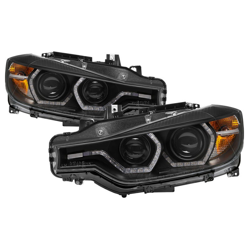 SPYDER 5084347 | Spyder 12-14 BMW F30 3 Series 4DR Projector Headlights - LED DRL - Black (PRO-YD-BMWF3012-DRL-BK); 2012-2014