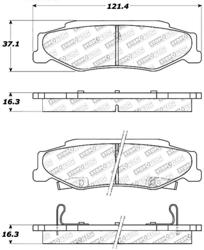 Stoptech 308.07320 | StopTech Street Brake Pads Cadillac XLR, Rear; 2004-2009