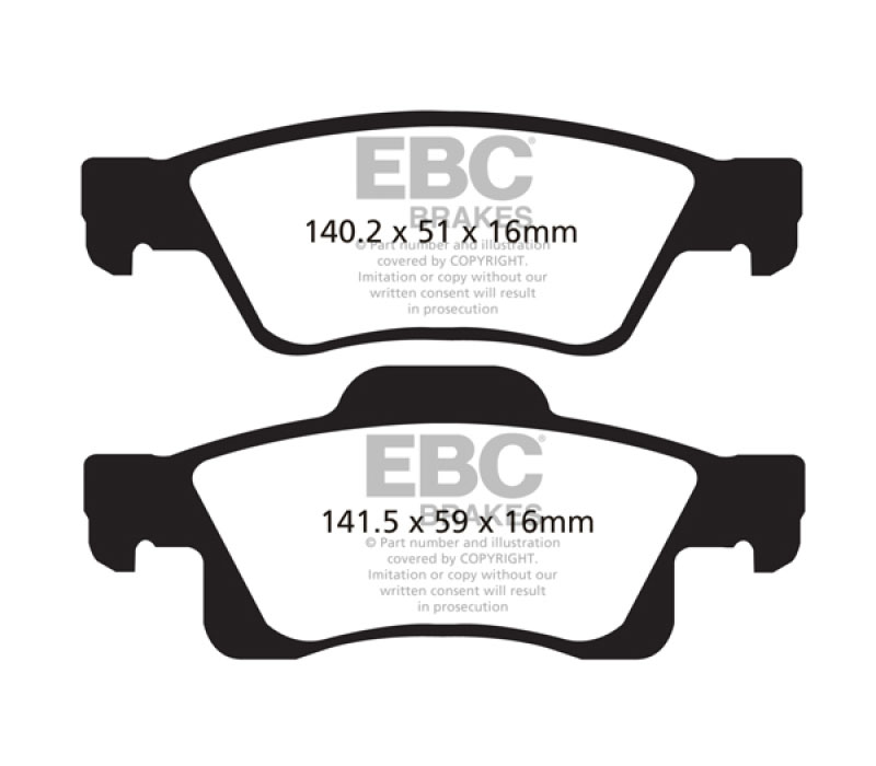 EBC ed91872 | 11+ Dodge Durango 3.6 Extra Duty Rear Brake Pads; 2011-2023