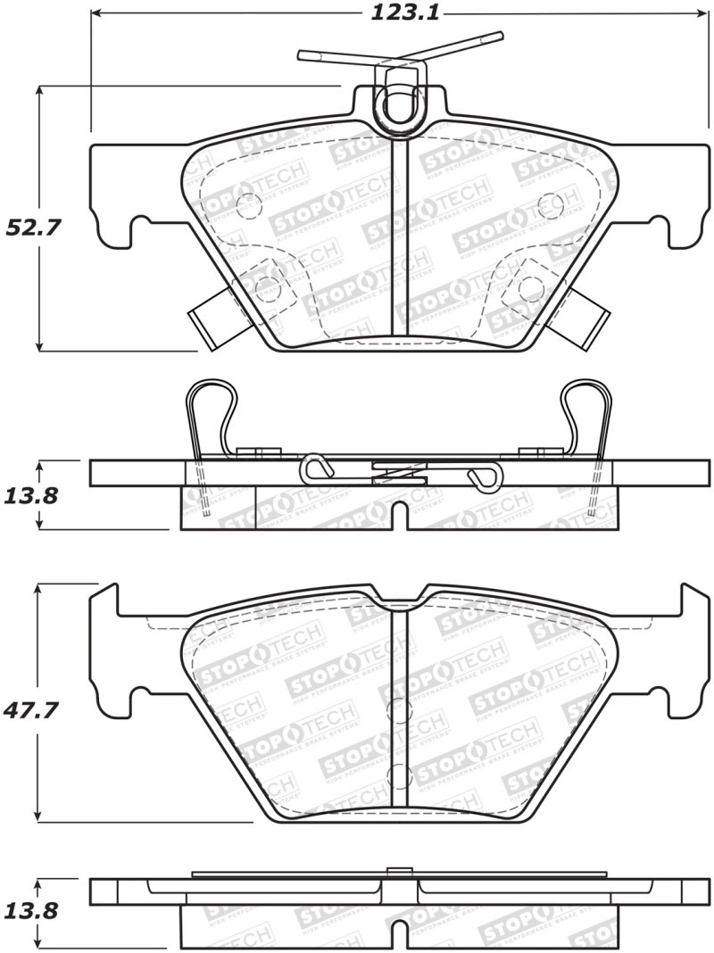 Stoptech 308.18080 | StopTech Street Brake Pads Subaru Outback, Rear; 2015-2018