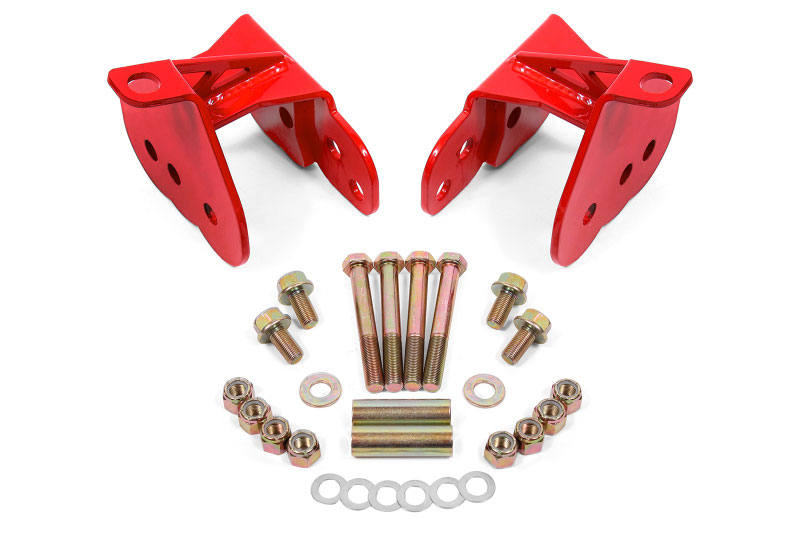 BMR Suspension cab400r | BMR 64-72 Chevy Chevelle Rear Control Arm Relocation Brackets - Red; 1964-1972