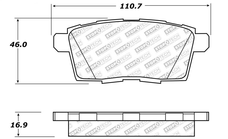 Stoptech 305.12590 | StopTech Street Select Brake Pads Ford Edge, Rear; 2007-2010