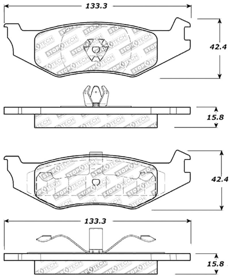 Stoptech 309.05120 | StopTech Sport Brake Pads Chrysler 300M, Rear; 1998-2004