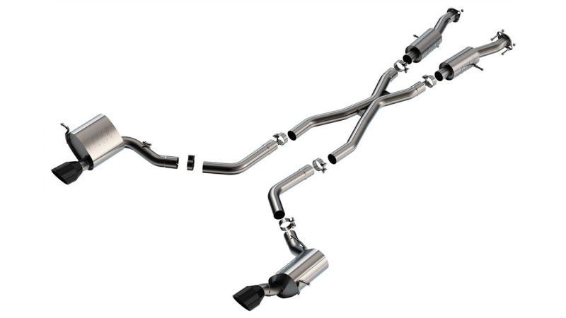 Borla 140632cb | 15-21 Jeep Grand Cherokee SRT 6.4L V8 AWD S-Type Cat-Back Exhaust System - Black Tips T-304SS; 2015-2021