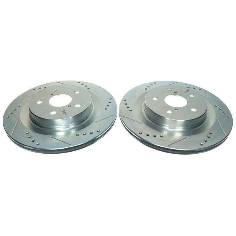 PowerStop jbr1798xpr | Power Stop 21-22 Toyota Sienna Rear Drilled & Slotted Rotor (Pair); 2021-2022