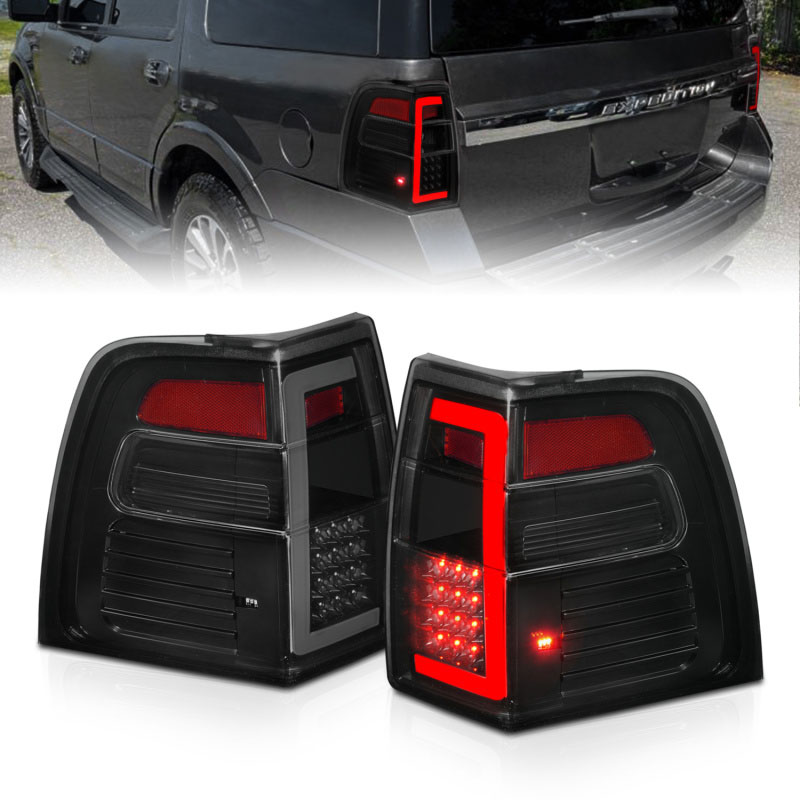 ANZO 311409 | 07-17 Ford Expedition LED Taillights w/ Light Bar Black Housing Smoke Lens; 2007-2017