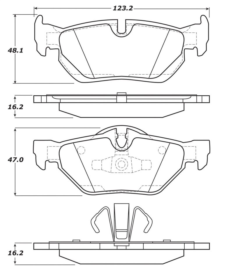 Stoptech 308.12670 | StopTech Street Brake Pads BMW X1 sDrive 18d, Rear; 2010-2014