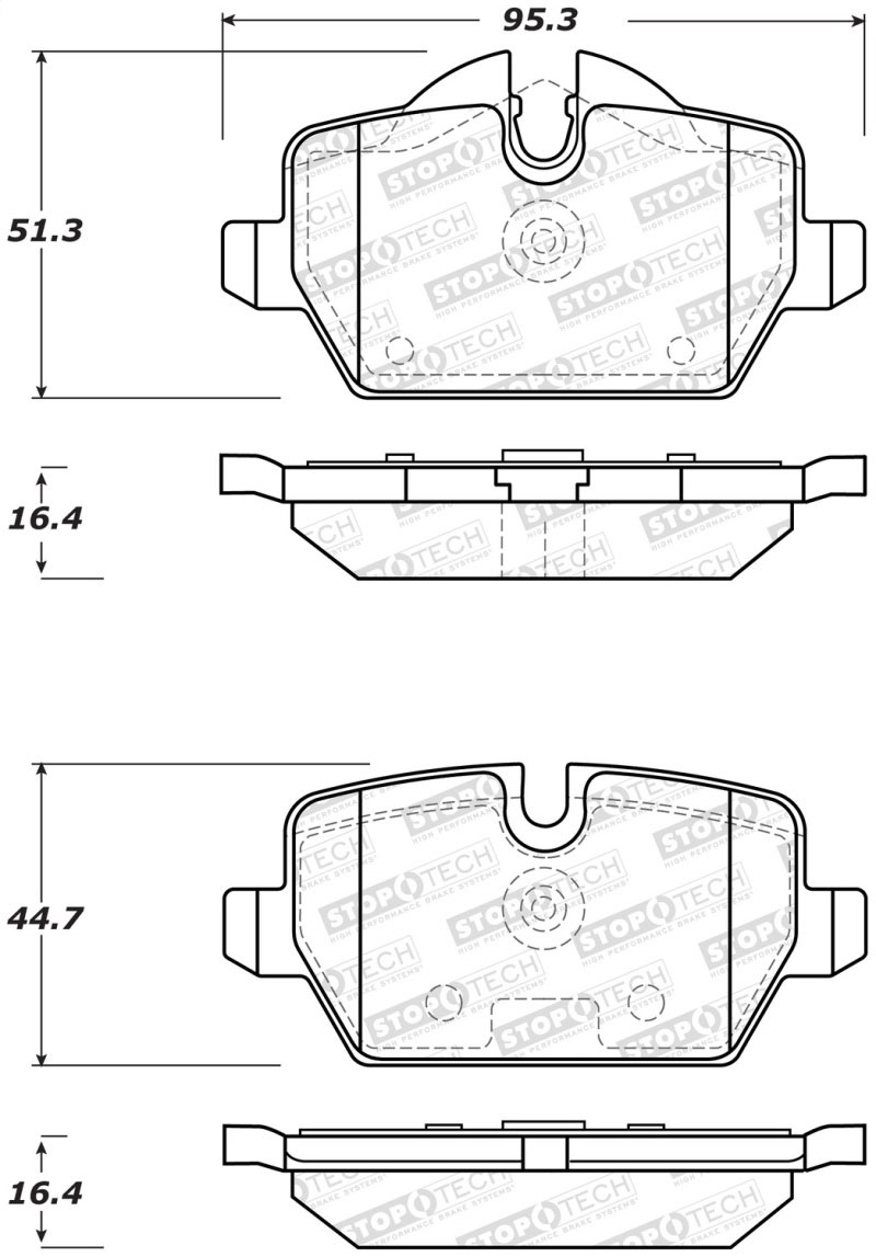 Stoptech 308.12260 | StopTech Street Brake Pads Mini Cooper Countryman, Rear; 2011-2013