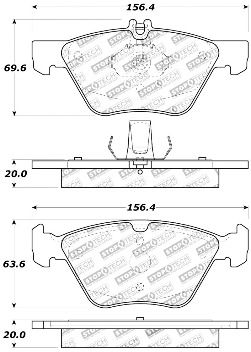 Stoptech 309.07400 | StopTech Sport Brake Pads Mercedes-Benz E320, Front; 1996-2003