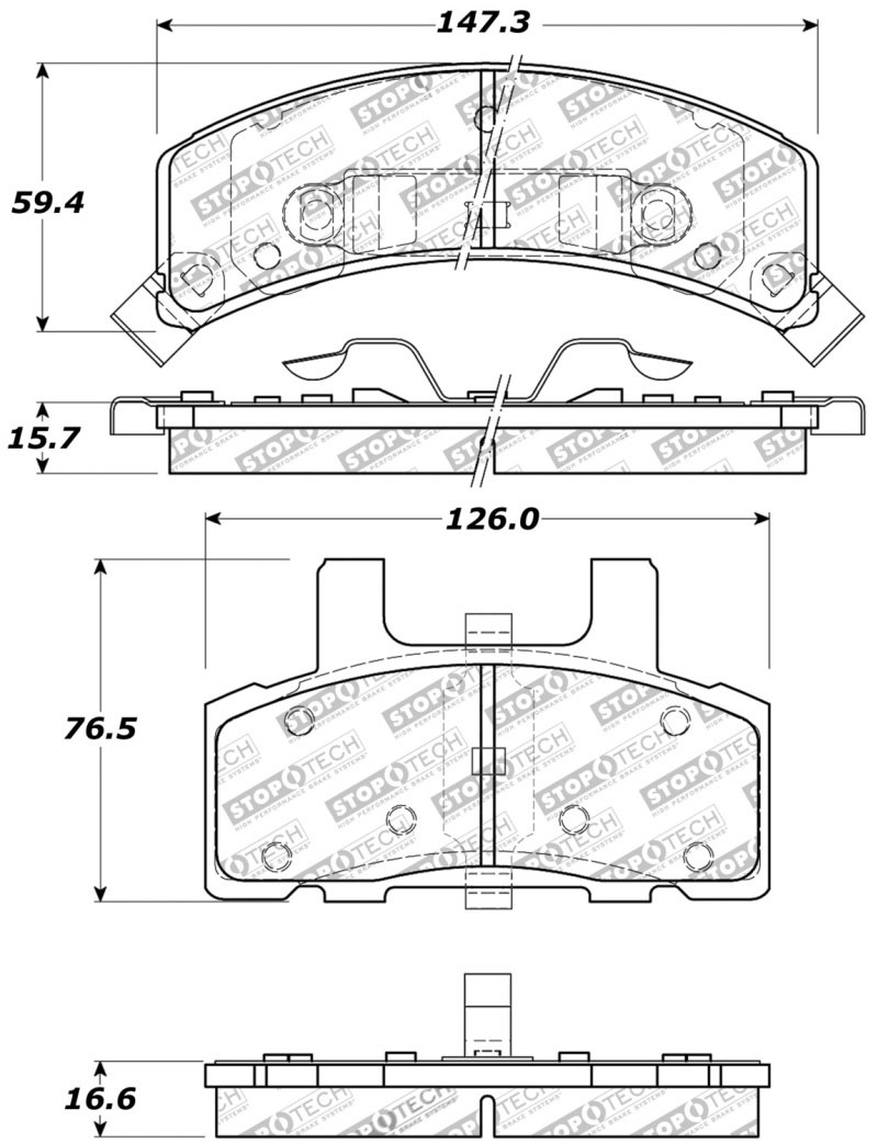 Stoptech 309.03690 | StopTech Sport Brake Pads GMC Yukon 11 Rear Drum, Front; 2000-2000