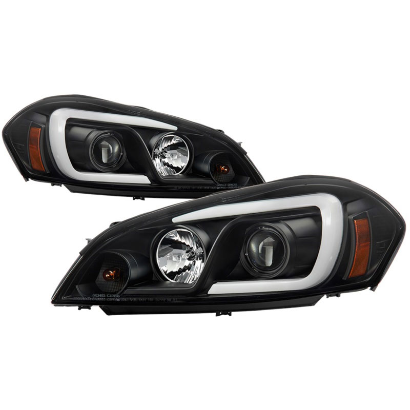 SPYDER 5086679 | Spyder 06-13 Chevy Impala / 06-07 Chevy Monte Carlo Projector Headlights - Light Bar - Black; 2006-2013