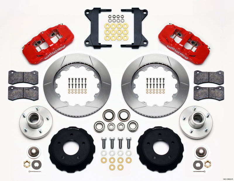 Wilwood 140-13692-r | AERO6 Front Hub Kit 14.00-Red Chevy C-10 60-87 CPP Drop Spindle; 1960-1987