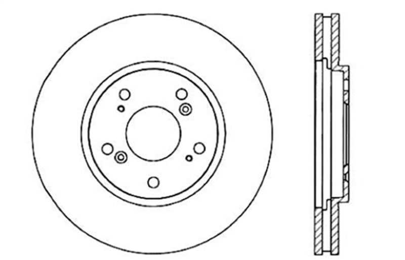 Stoptech 128.40029R | StopTech Acura NSX Sport Cryo Cross Drilled Rotor, Rear Right; 1991-1996