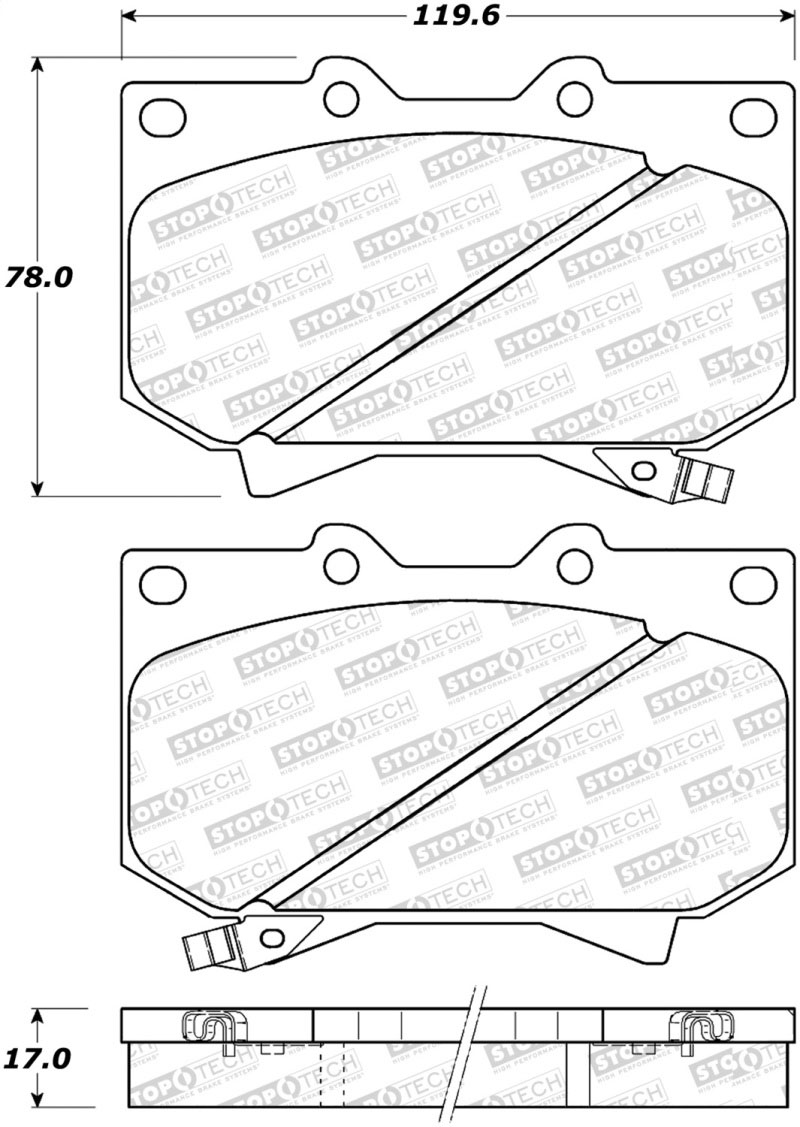 Stoptech 305.08120 | StopTech Street Select Brake Pads Toyota Sequoia Caliper Cast# S13WE, Front; 2001-2002