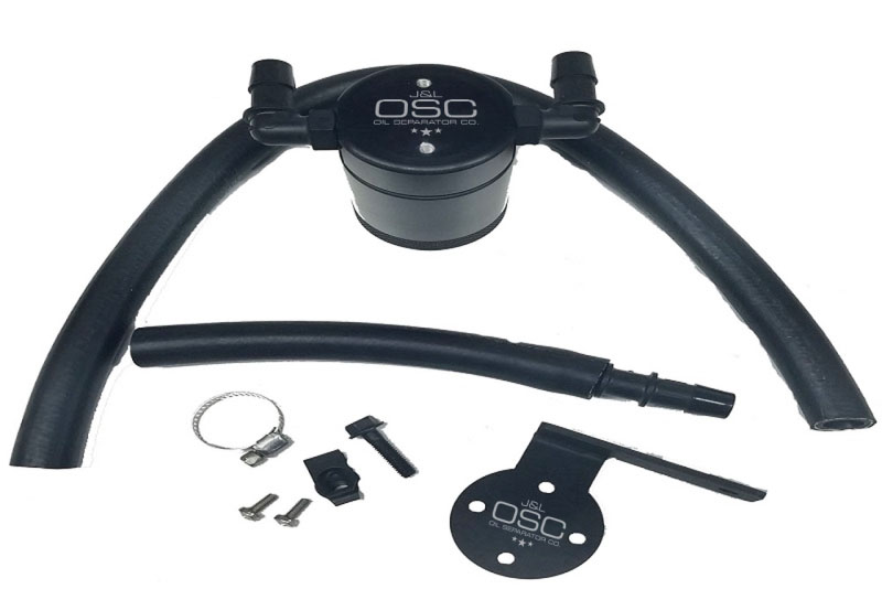 J&L 3021R-B | JLT 3.0 Oil Separator Ford Focus ST Rear Side Black Anodized; 2013-2014