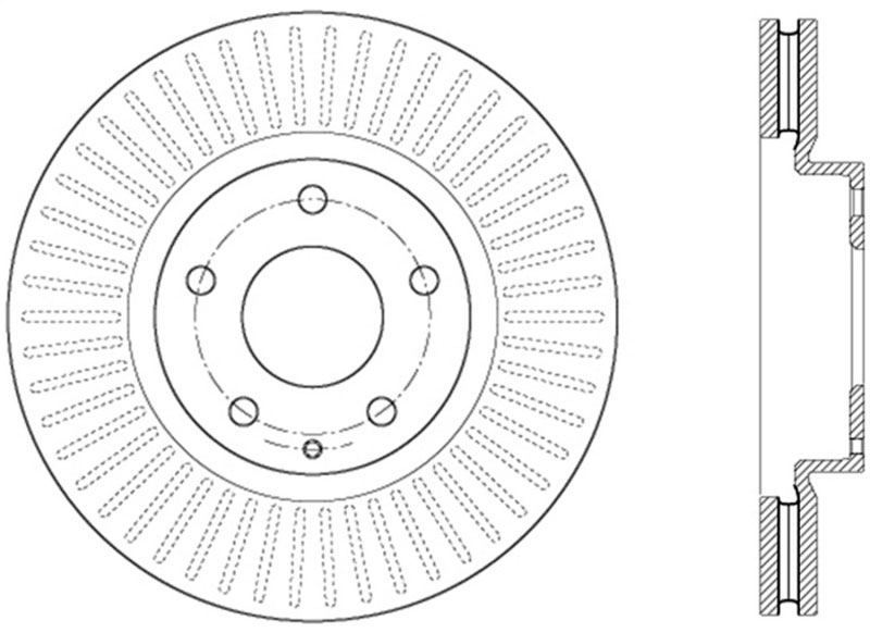 Stoptech 126.45084SR | StopTech Mazda 6 Sport Slotted Brake Rotor, Front Right; 2014-2015