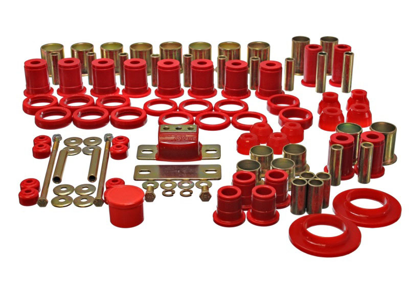 Energy Suspension 3.18110r | 78-87 Oldsmobile Cutlass/442/F-85/Europa Red Hyper-flex Master Bushing Set; 1978-1987