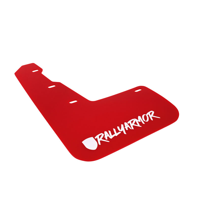 Rally Armor mf32-ur-rd/wh-x | 15+ Subaru WRX & STi Sedan Only UR Red Mud Flap w/ White Logo and Altered Font; 2015-2021