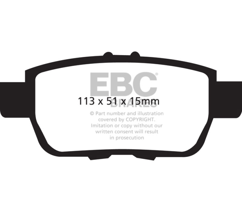 EBC dp61754 | 05-14 Honda Ridgeline 3.5 Greenstuff Rear Brake Pads; 2005-2014