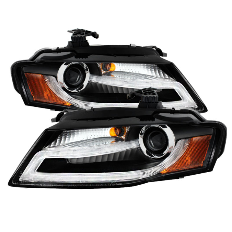 SPYDER 5080752 | Spyder Audi A4 Projector Headlights - Xenon/HID Model Only - DRL LED - Black - (PRO-YD-AA408-HID-DRL-BK); 2009-2012