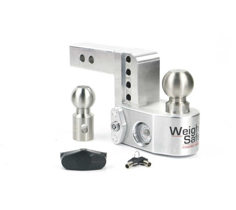 Weigh Safe ws42 | 4in Drop Hitch w/Built-In Scale & 2in Shank (10K/12.5K GTWR) - Aluminum