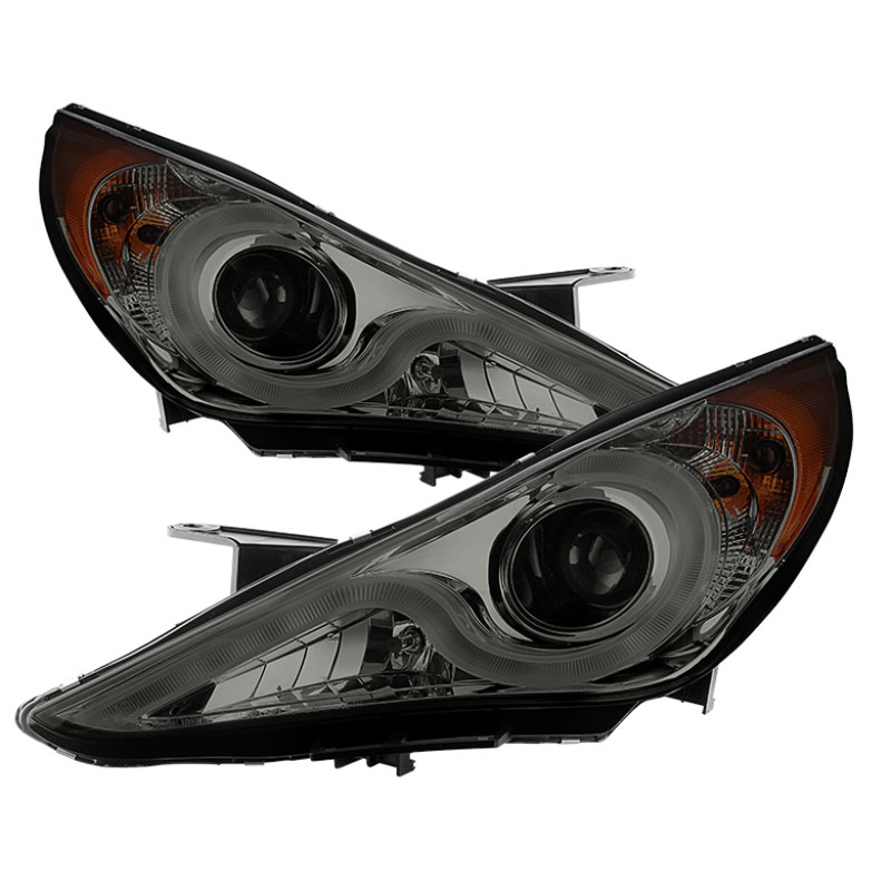 SPYDER 5080899 | Spyder Hyundai Sonata Verson 2 Projector Headlights ( Does Not Fit Hybrid Model ) - Light Bar DRL - Chrome - (PRO-YD-HYSON11V2-LBDRL-SM); 2011-2013