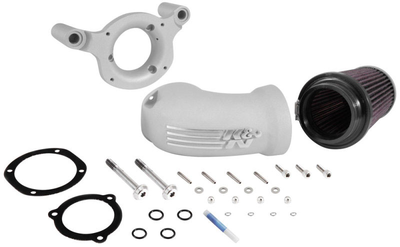 K&N Engineering 571137s | K&N 01-17 Harley Davidson Softail / Dyna FI Performance Air Intake System Silver