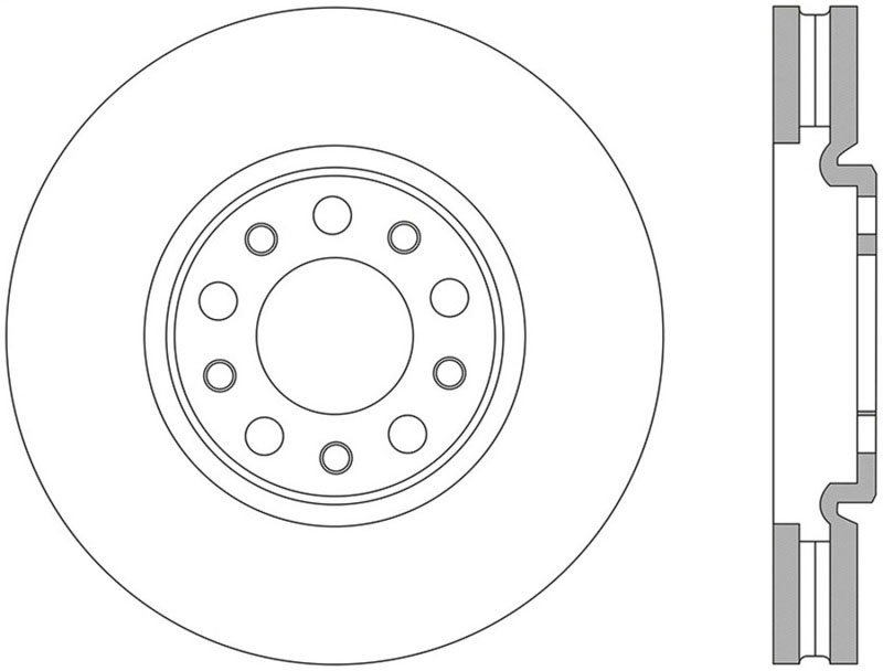 Stoptech 127.63080L | StopTech Jeep Renegade Sport Drilled/Slotted Rotor, Front Left; 2015-2017