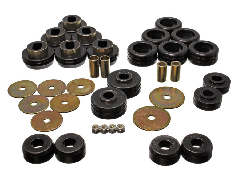 Energy Suspension 3.4118g | 92-97 GM Denali XL/Blazer/Yukon XL 4WD Black Body Mount Set; 1992-1997