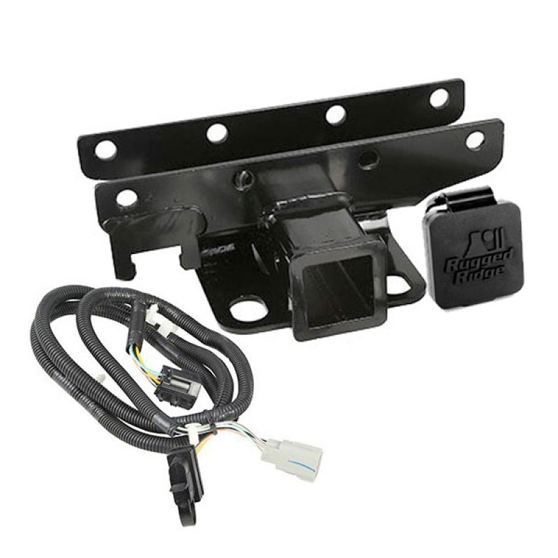 Rugged Ridge 11580.60 | Receiver Hitch & Wiring Kit RR Logo 07-18 Jeep Wrangler JK; 2007-2018