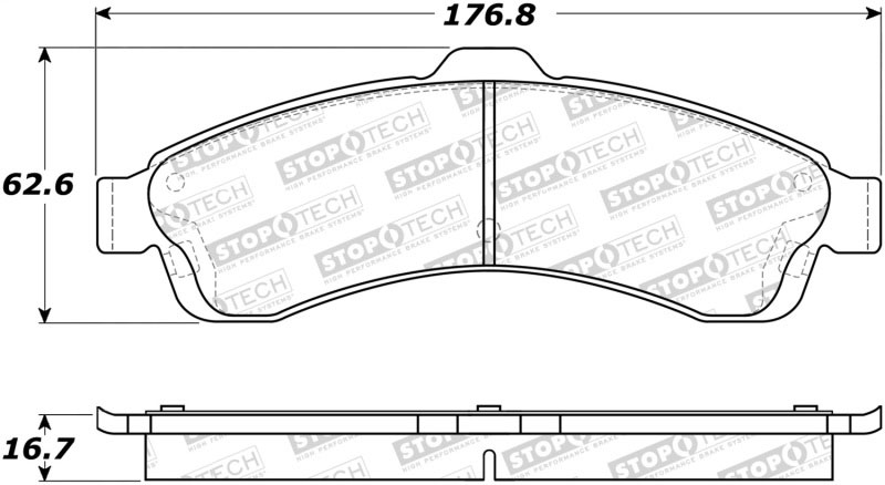 Stoptech 308.08820 | StopTech Street Brake Pads Oldsmobile Bravada, Front; 2002-2004