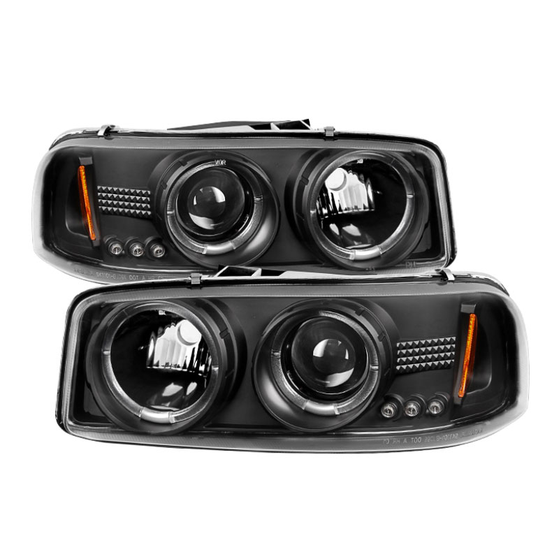 SPYDER 5009357 | Spyder Gmc Sierra Sierra Denali / Yukon, Denali, Yukon XL Halo Led Projector Headlights - Black - (PRO-YD-CDE00-HL-BK); 2000-2006