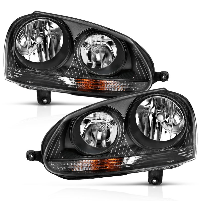 ANZO 121542 | 2006-2009 Volkswagen Us Rabbit Crystal Headlight Black (Halogen Only); 2006-2009