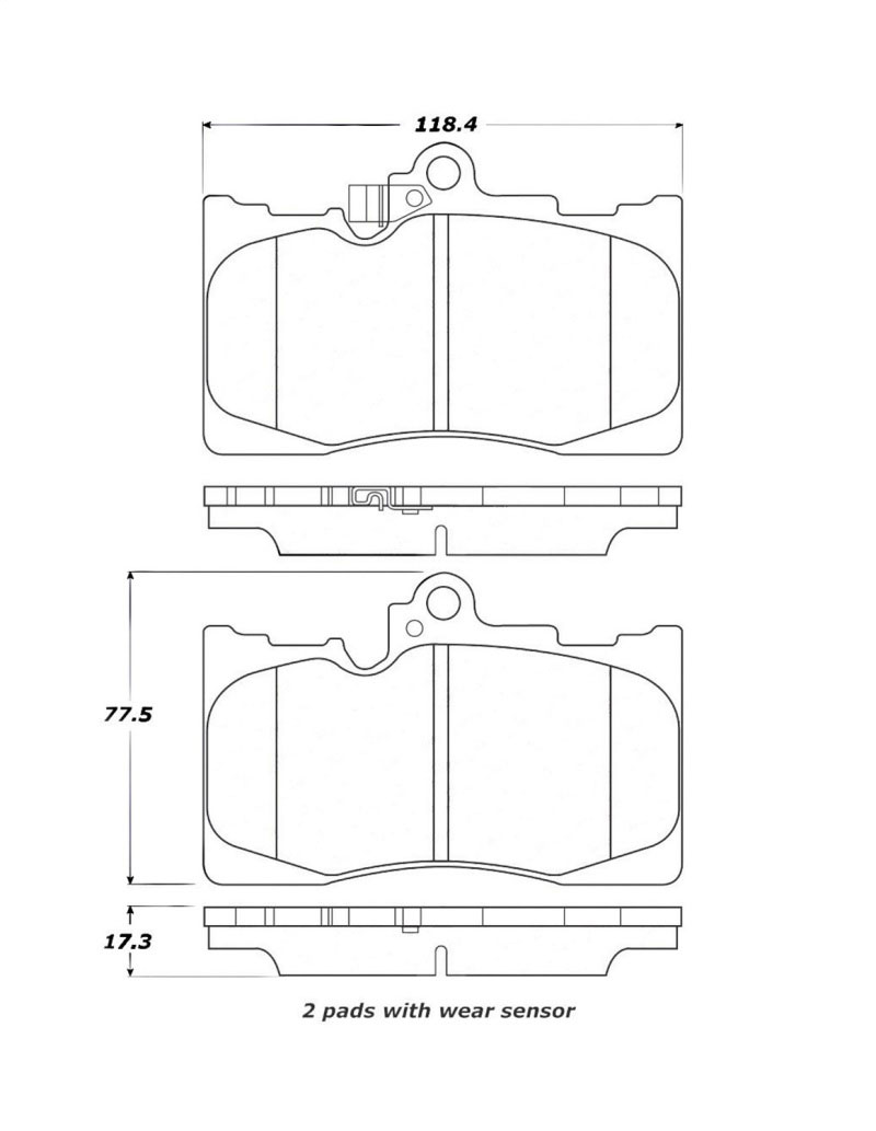 Stoptech 308.11180 | StopTech Street Brake Pads Lexus RC350 F Sport, Front; 2016-2017