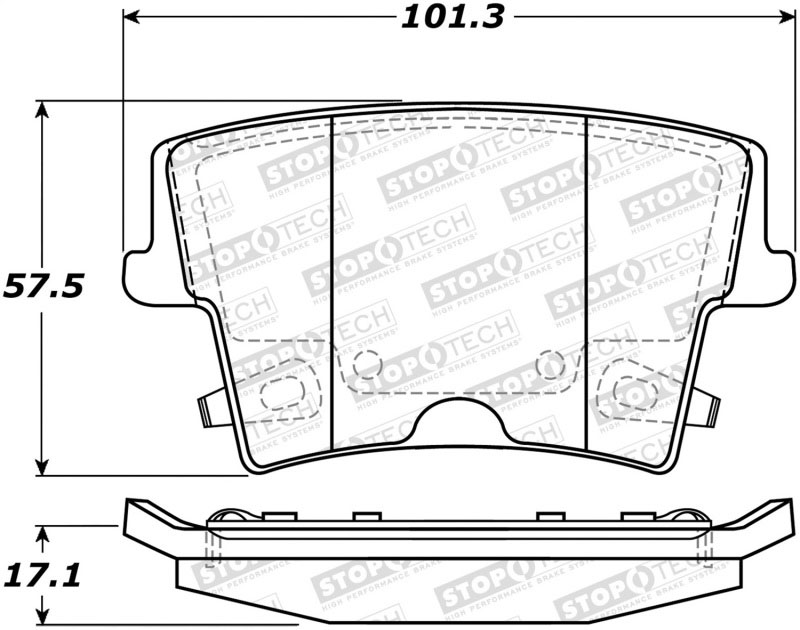 Stoptech 305.10570 | StopTech Street Select Brake Pads Dodge Magnum Solid Rear Disc, Rear; 2005-2008