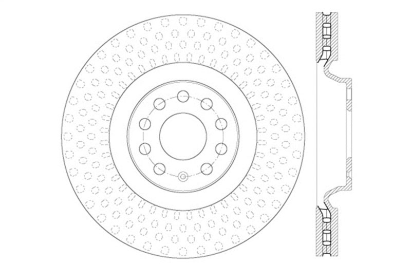 Stoptech 127.33144L | StopTech Audi S3 Sport Drilled/Slotted Rotor, Front Left; 2014-2015