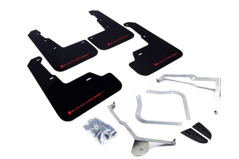 Rally Armor mf32-ur-blk/rd | 15+ Subaru WRX & STi Sedan Only UR Black Mud Flap w/ Red Logo; 2015-2021