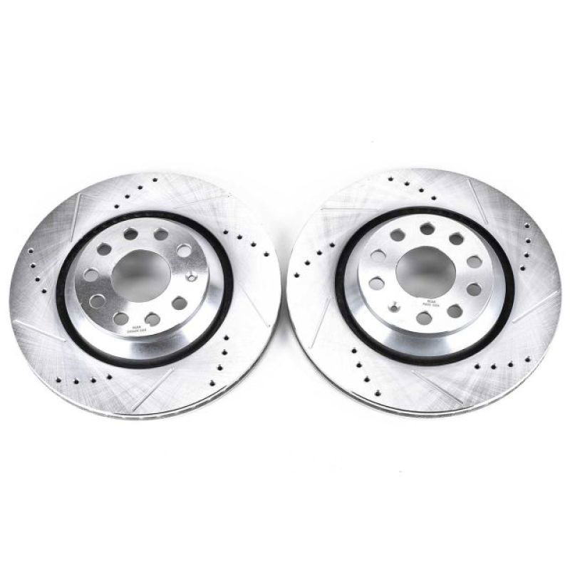 PowerStop ebr1070xpr | Power Stop 17-18 Audi RS3 Rear Evolution Drilled & Slotted Rotors - Pair; 2017-2018