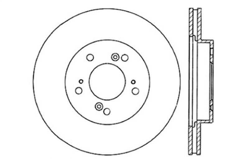 Stoptech 128.40026L | StopTech Honda Odyssey Sport Cryo Cross Drilled Rotor, Front Left; 1995-1998