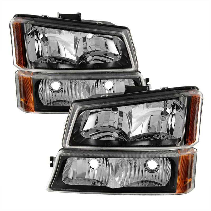 SPYDER 5069801 | xTune Chevrolet Silverado 1500/2500/3500 / Chevrolet Silverado 1500HD / Chevrolet Silverado 2500HD Crystal Headlights W/ Bumper Lights - Black; 2003-2007