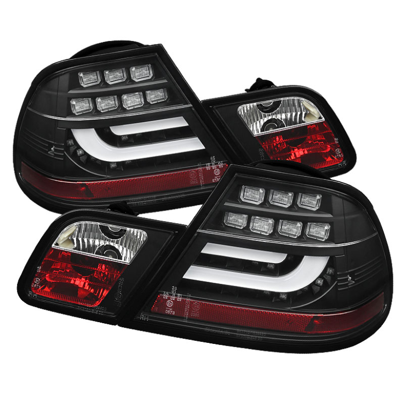 SPYDER 5073815 | Spyder BMW E46 2Dr Coupe ( Do Not Fit Convertible ) Light Bar LED Tail Lights - Black - (ALT-YD-BE4600-LBLED-BK); 2000-2003