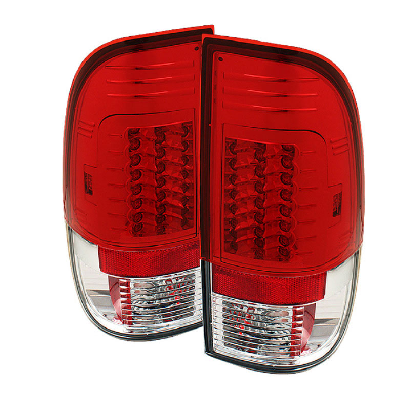 SPYDER 5029140 | Spyder Ford F250/350/450/550 Super Duty Version 2 LED Tail Lights - Red Clear - (ALT-YD-FF15097-LED-G2-RC); 1999-2007