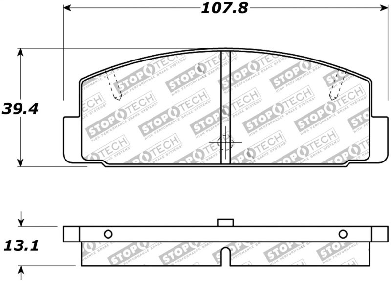 Stoptech 308.03320 | StopTech Street Brake Pads Mazda Protege Mazdaspeed, Rear; 2003-2003