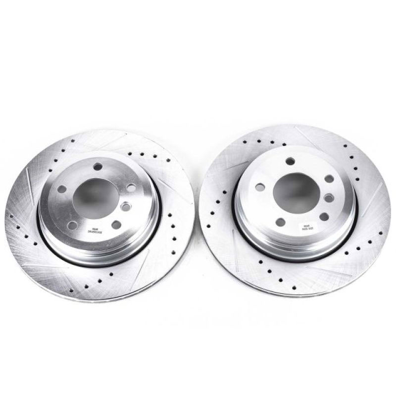 PowerStop ebr874xpr | Power Stop 04-07 BMW 525i Rear Evolution Drilled & Slotted Rotors - Pair; 2004-2007