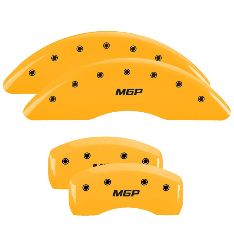 MGP 28181SMGPYL | MGP 4 Caliper Covers Engraved Front & Rear MGP Yellow finish black ch; 2016-2016